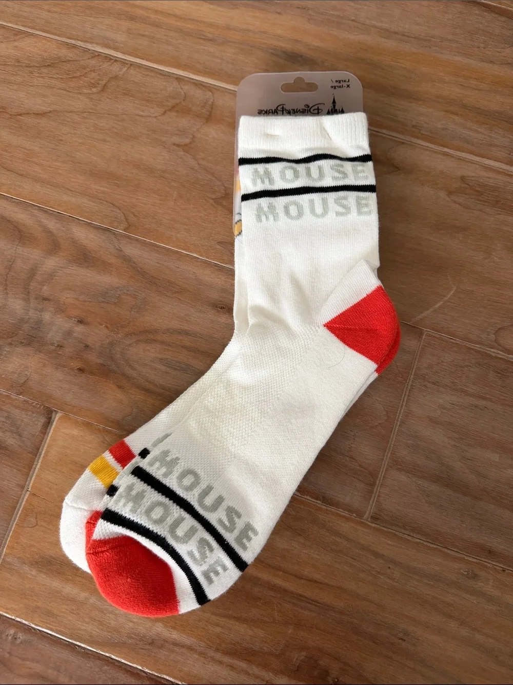 Disney Men's Socks - Timeless Mickey Red White Yellow（Men’s L/XL 2 pairs)